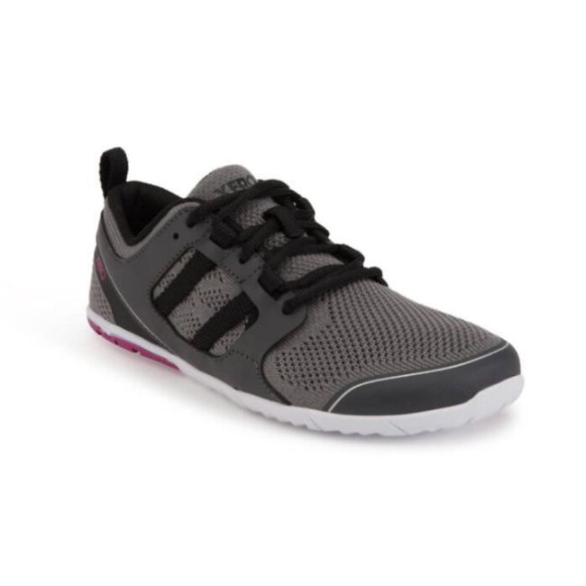 XERO SHOES ZELEN - YOUR ECO-FRIENDLY ROAD RUNNER-STEEL GRAY / FUCHSIA