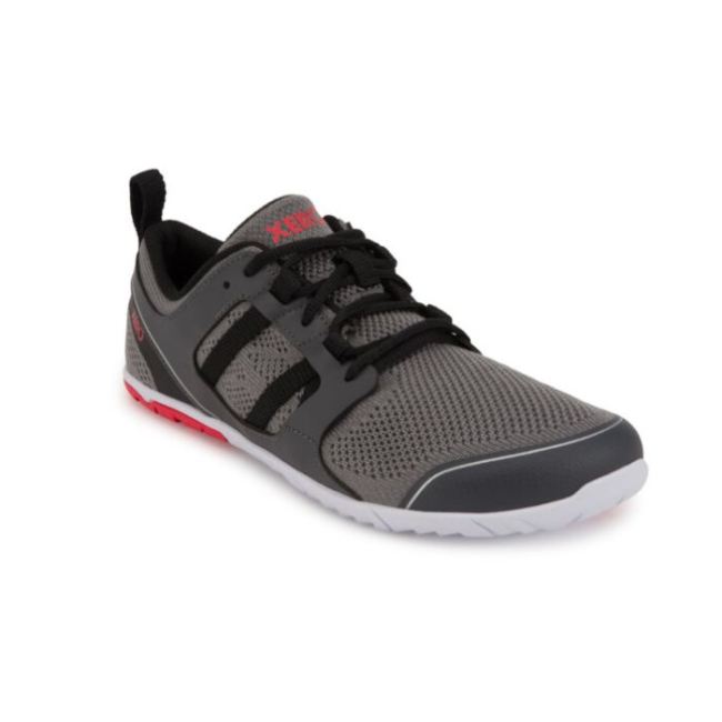 XERO SHOES ZELEN - YOUR ECO-FRIENDLY ROAD RUNNER-DARK GRAY / RED