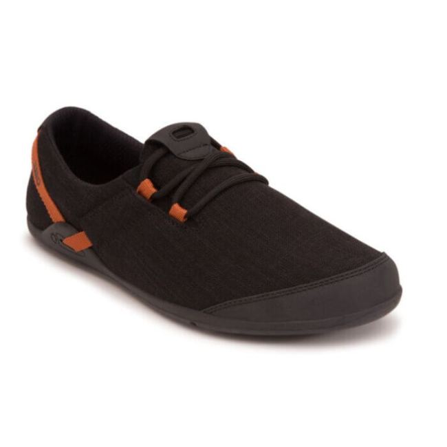 XERO SHOES HANA - CASUAL CANVAS COMFORT - MEN-BLACK / RUST (RAIN-FRIENDLY HEMP)